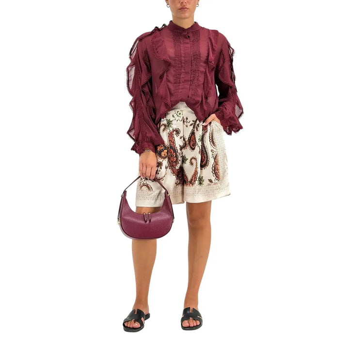 Bassini Shorts Donna Cipria con Fantasia Cashmere in Poliestere