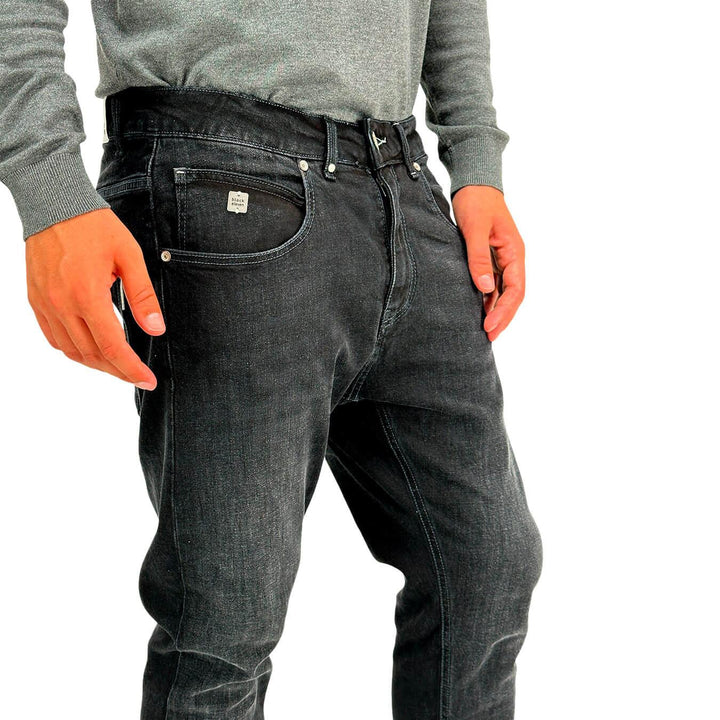 BL.11 Block Eleven Pantaloni Uomo, Jeans, Denim, Stretch, Cotone, Nero