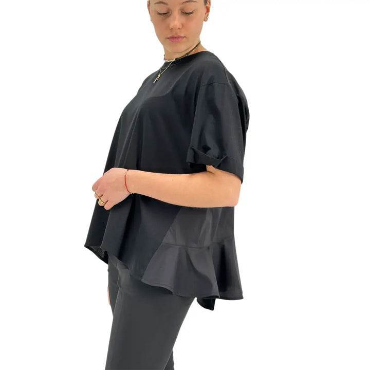 Meimeij, T-Shirt, Donna, Cotone, Nero