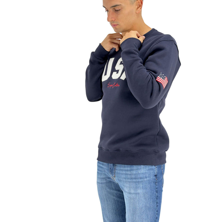 Superculture, Felpa, Uomo, Cotone, Blu