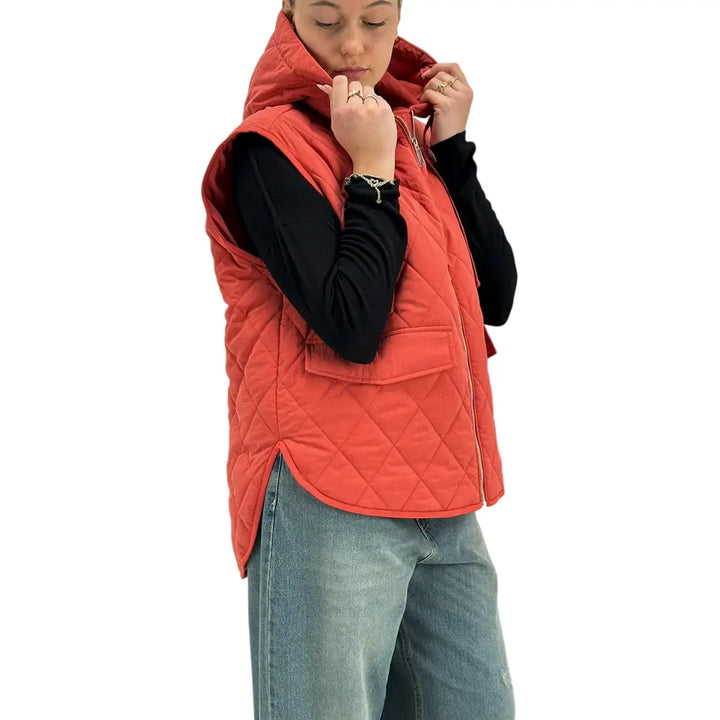 Oof Wear, Giacca-Gilet, Donna, Trapuntato, Rosso