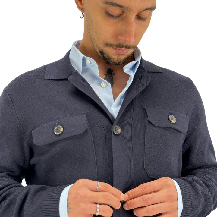Markup, Cardigan, Uomo, Viscosa, Blu