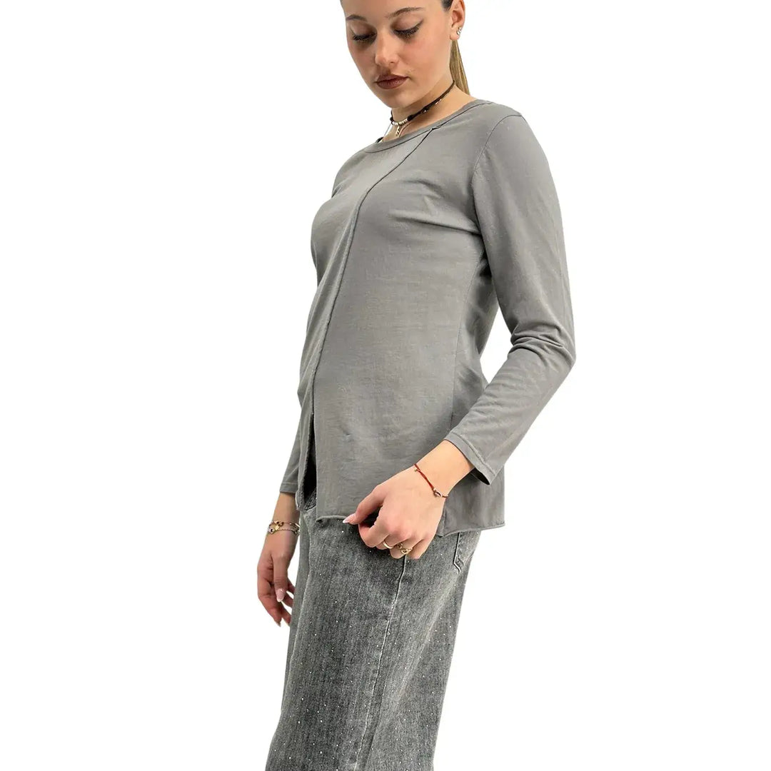 Bassini, T-shirt, Donna, Cotone, Grigio