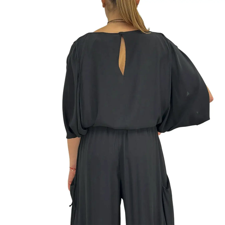 Meimeij, Blusa, Donna, Maniche Pipistrello, Nero