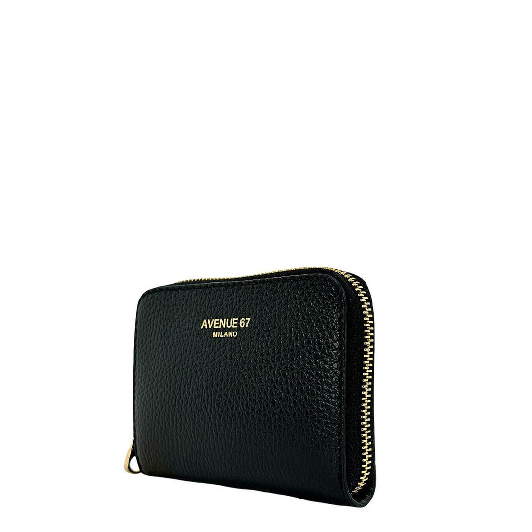 Avenue67 Mel Women's Wallet, Small, Zip Around, Leather, Black