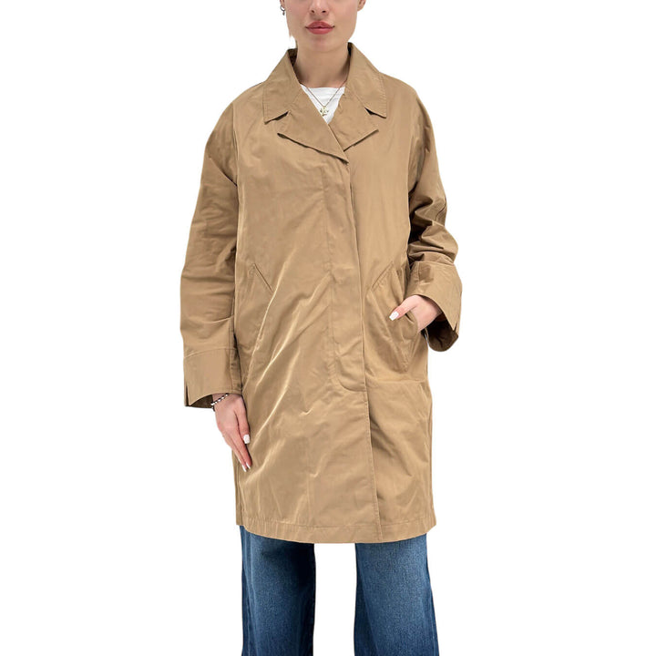 Oof Wear Cappotto Donna, Trench, Tessuto Memory, Beige