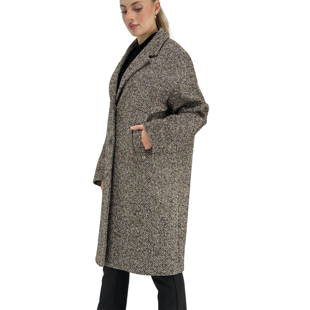 Ottod'Ame, Cappotto, Donna, Tessuto Misto, Marrone