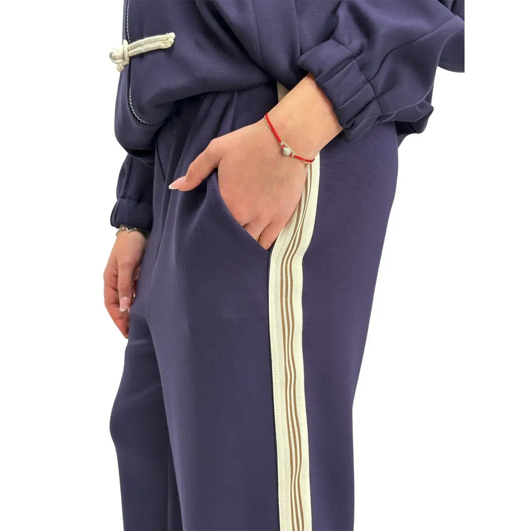 Kontatto, Pantaloni, Donna, Tessuto Misto, Blu