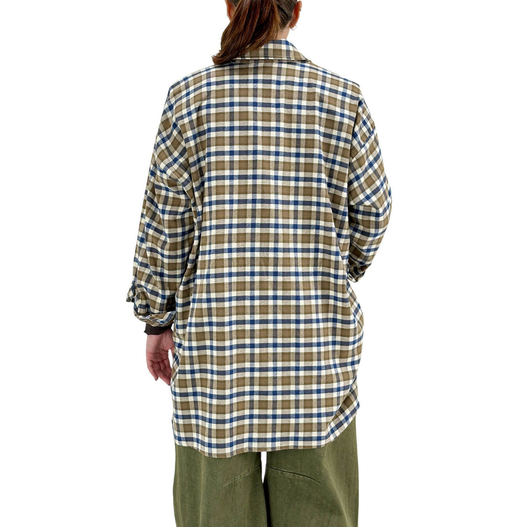 Motel, Camicia Check, Donna, Cotone, Blu