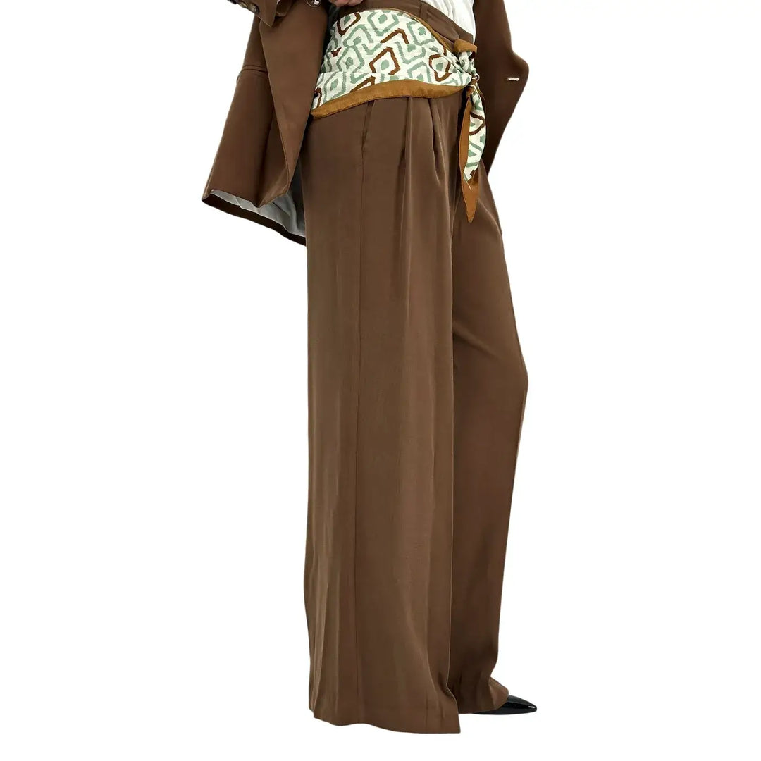 Kontatto, Pantaloni, Donna, Vita Alta, Cacao