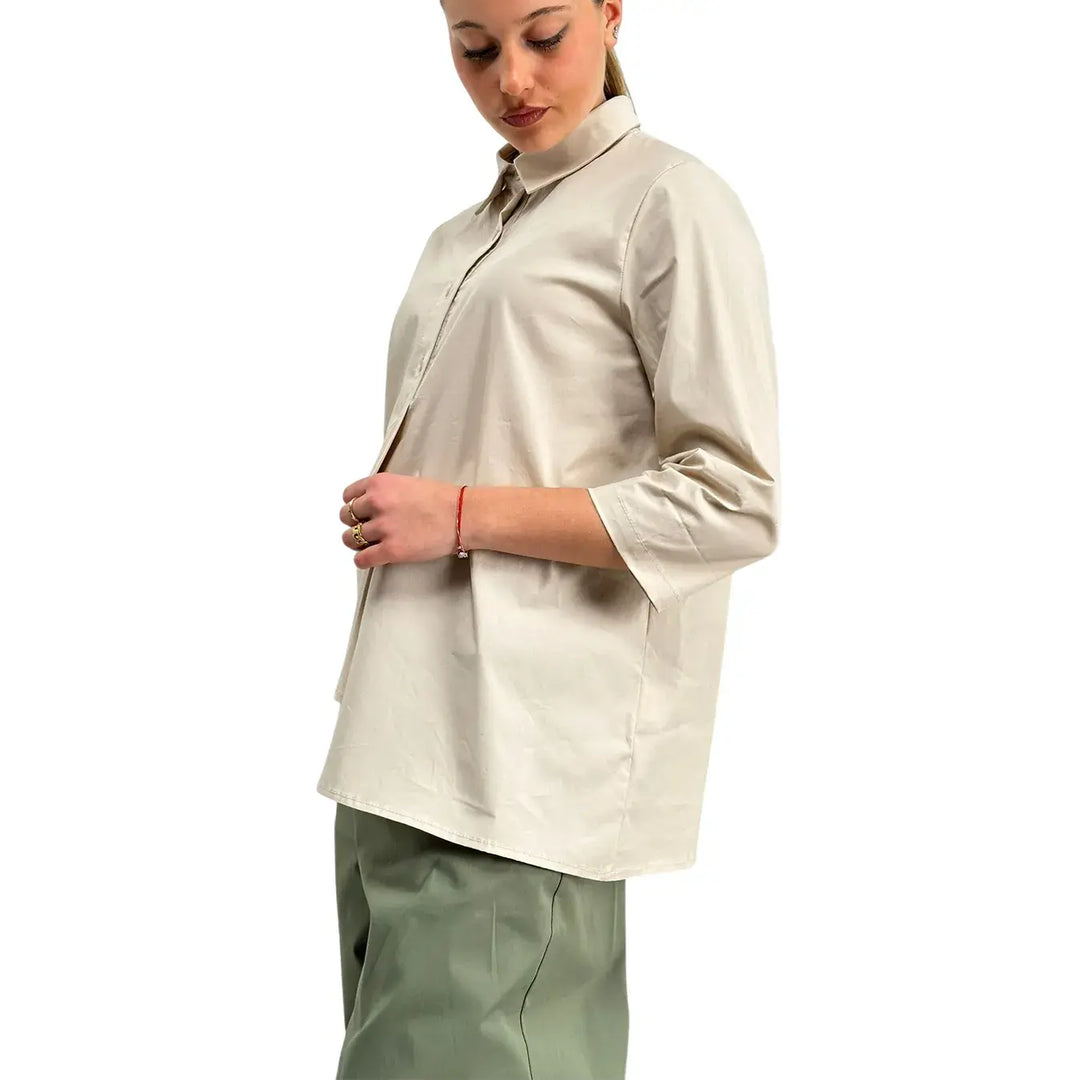 Bassini, Blusa, Donna, Cotone, Beige