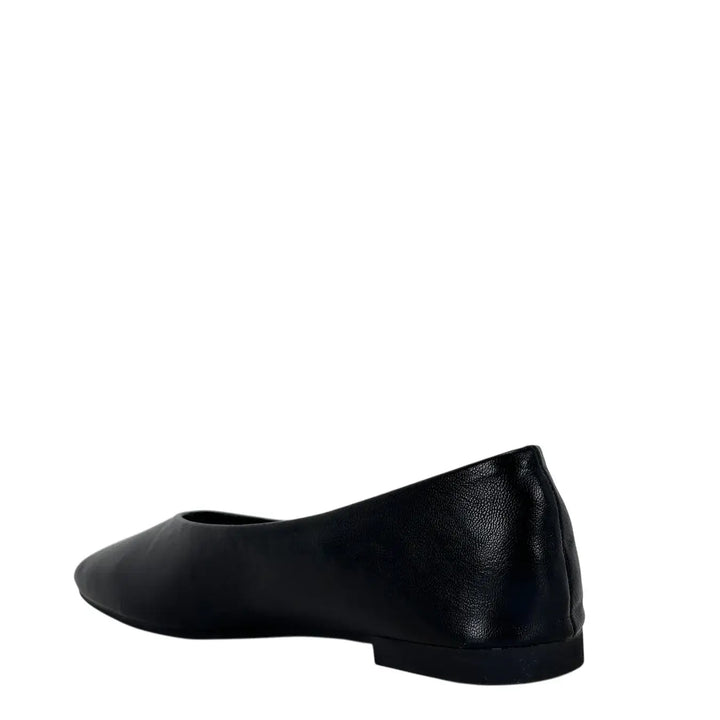 Bassini Ballerine Donna Nere in Morbida Ecopelle con Punta Tonda, Tacco 1 cm e Suola Antiscivolo