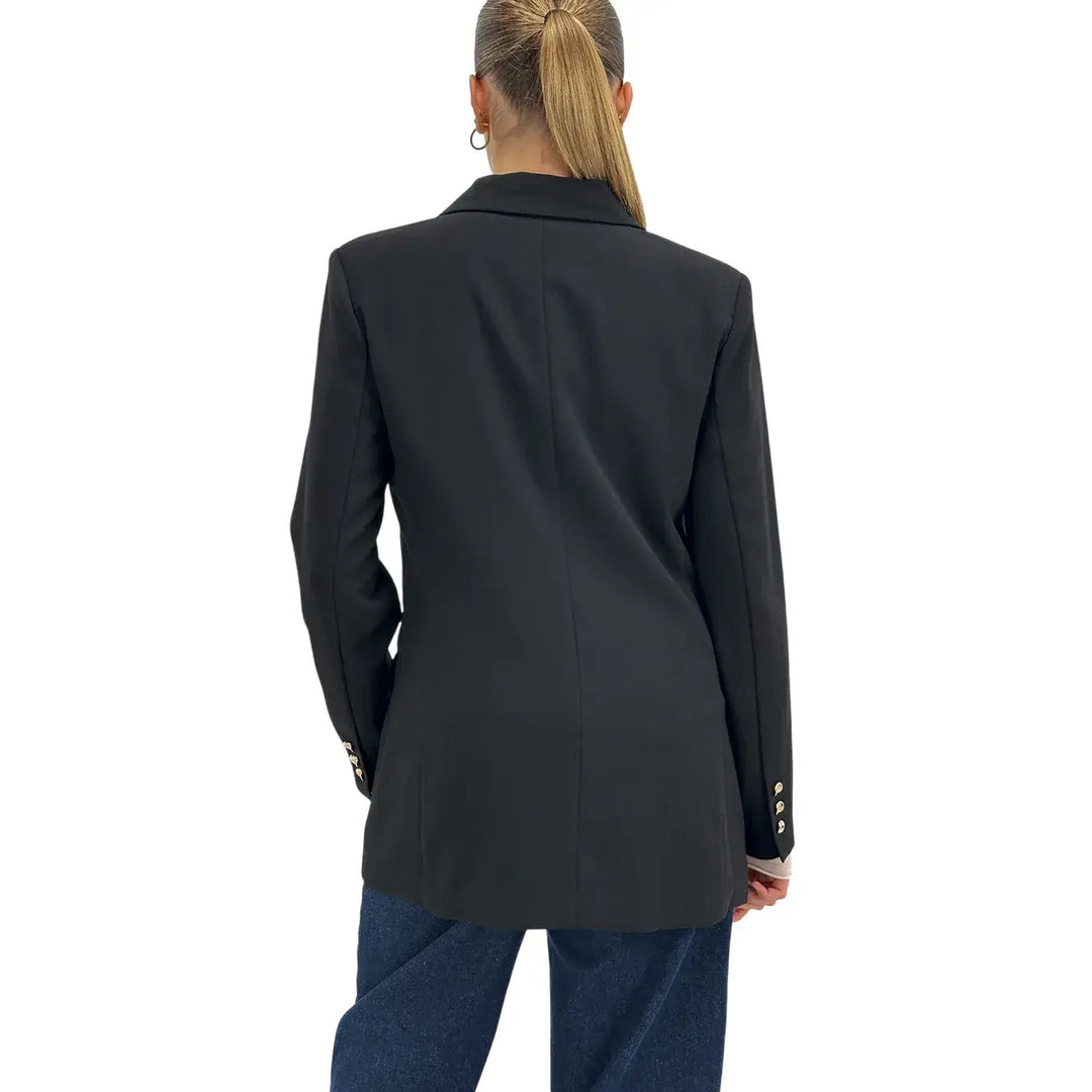 Koralline, Giacca, Doppio Petto, Poliestere, Nero