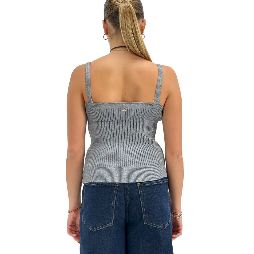 Koralline, Canotta, Donna, Tessuto Misto, Grigio