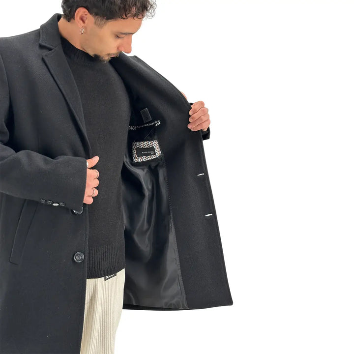 BL.11 Block Eleven, Cappotto, Monopetto, Tre Bottoni, Nero