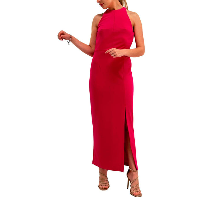 Imperial Women's Dress, Long, Off Shoulder, Satin Effect, Split, Red