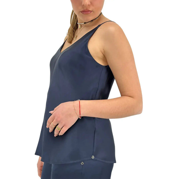 Ottod'Ame, Top, Donna, Tessuto Misto, Blu Night