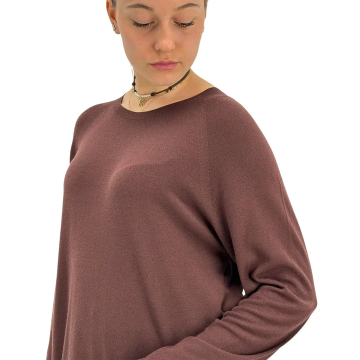 Kontatto, Maglia, Donna, Girocollo, Marrone