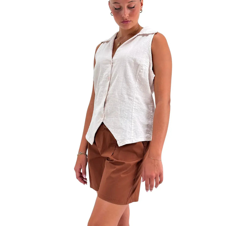 Bassini Camicia Donna Rosa in Mistolino Smanicata con Colletto