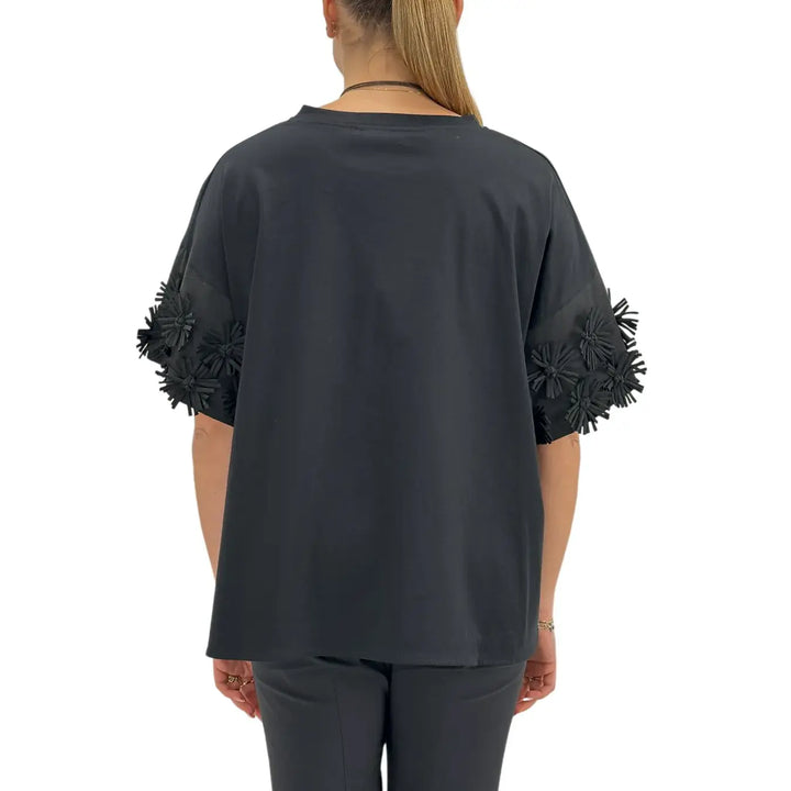 Meimeij, T-Shirt, Donna, Cotone, Nero