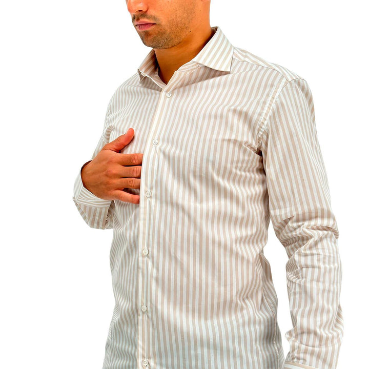 Edd Camicia Isidro Uomo, Collo Classico, Fantasia Righe, Cotone Misto - BassiniBoutique.it