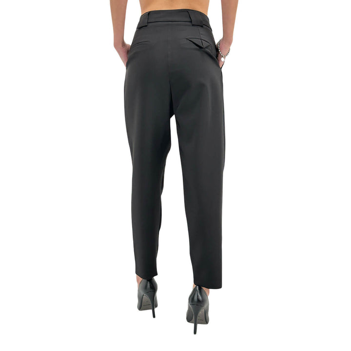 Relish Setmu Pantaloni Donna, Modello Capri, Vita Alta, Nero