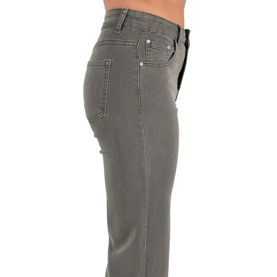 Bassini Jeans Donna Fango Oversize in Bull di Cotone Elasticizzato Morbido