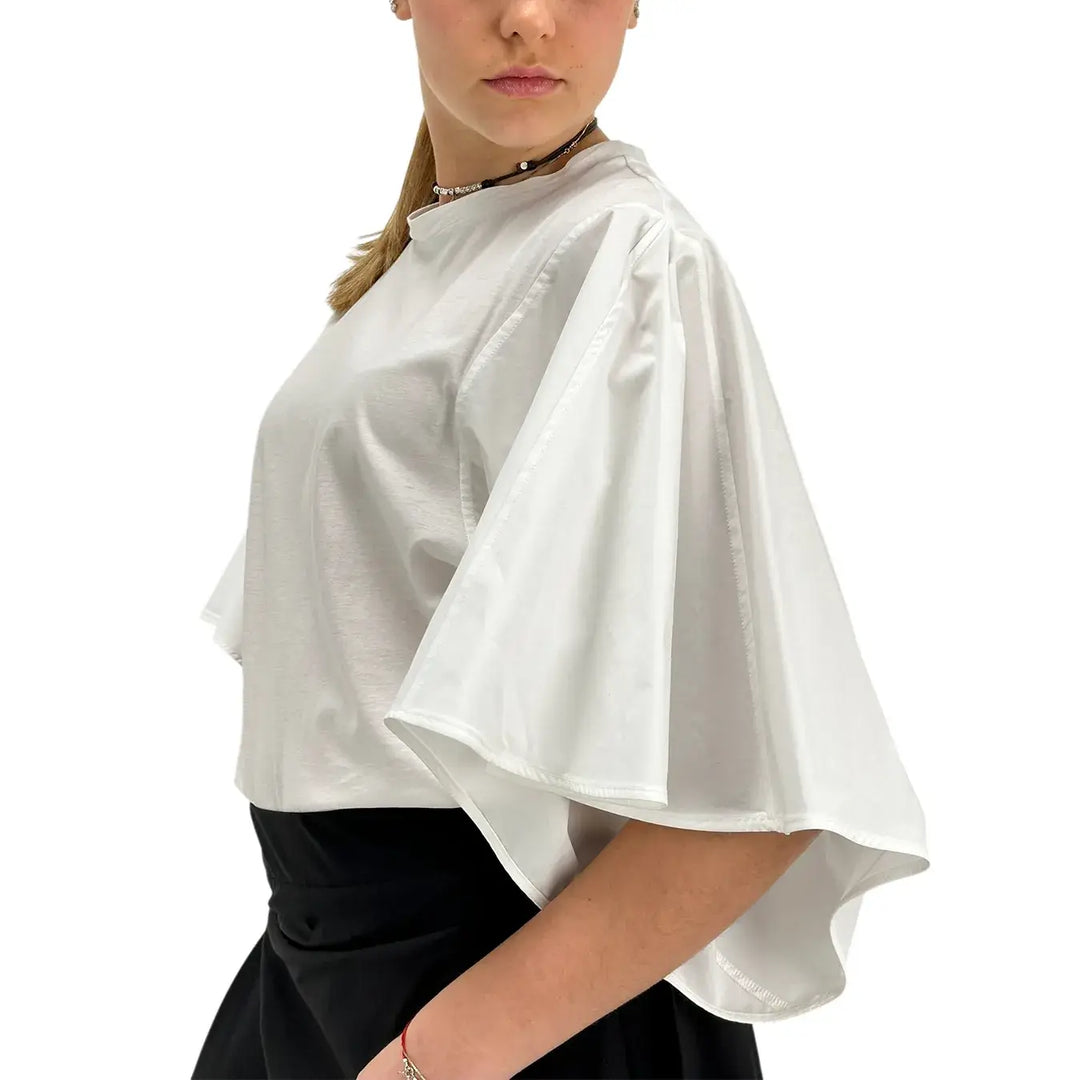 Meimeij, T-Shirt, Donna, Girocollo, Bianco