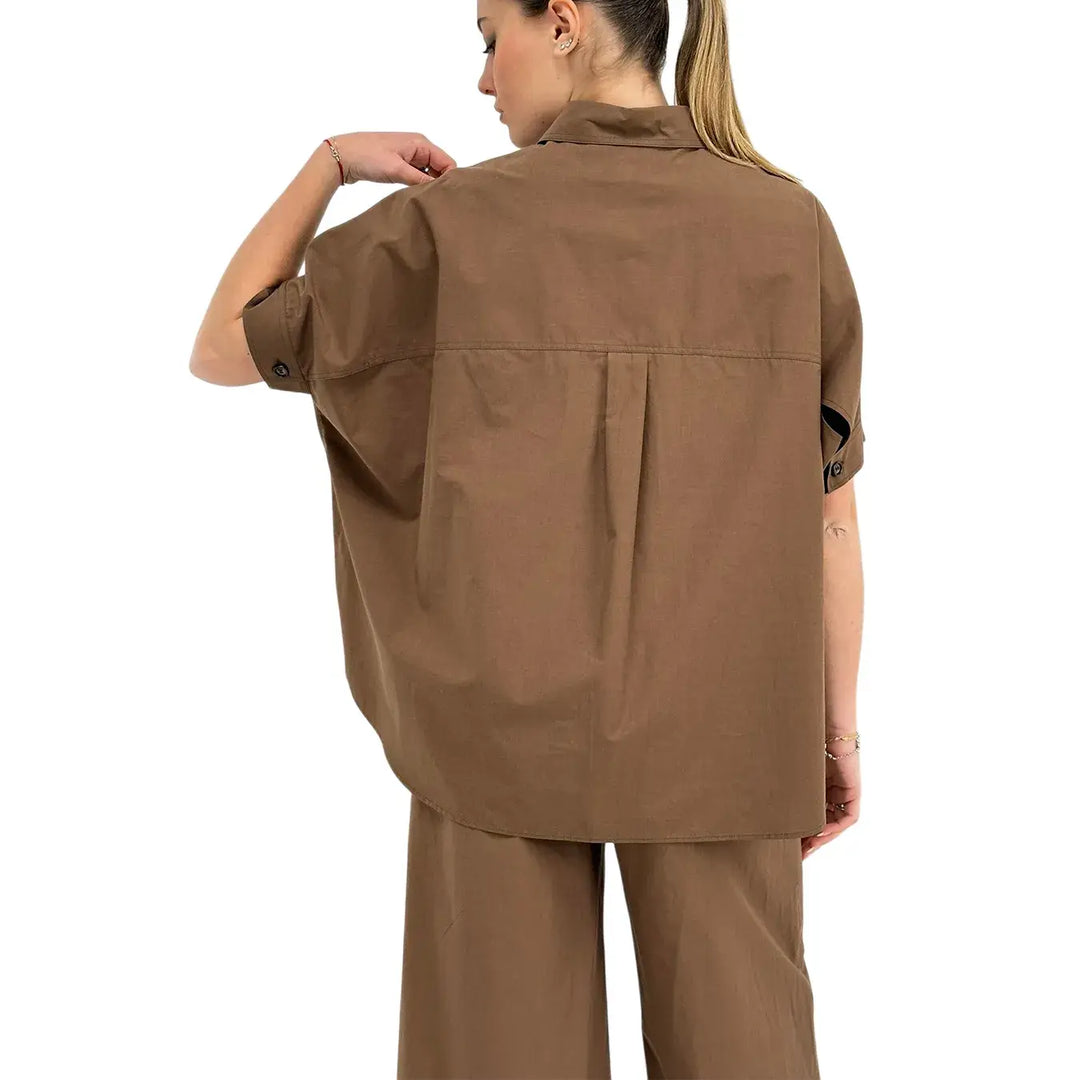 Ottod'Ame, Camicia, Donna, Maniche Corte, Cioccolato