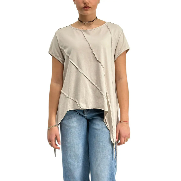 Bassini, T-Shirt, Donna, Cotone, Beige