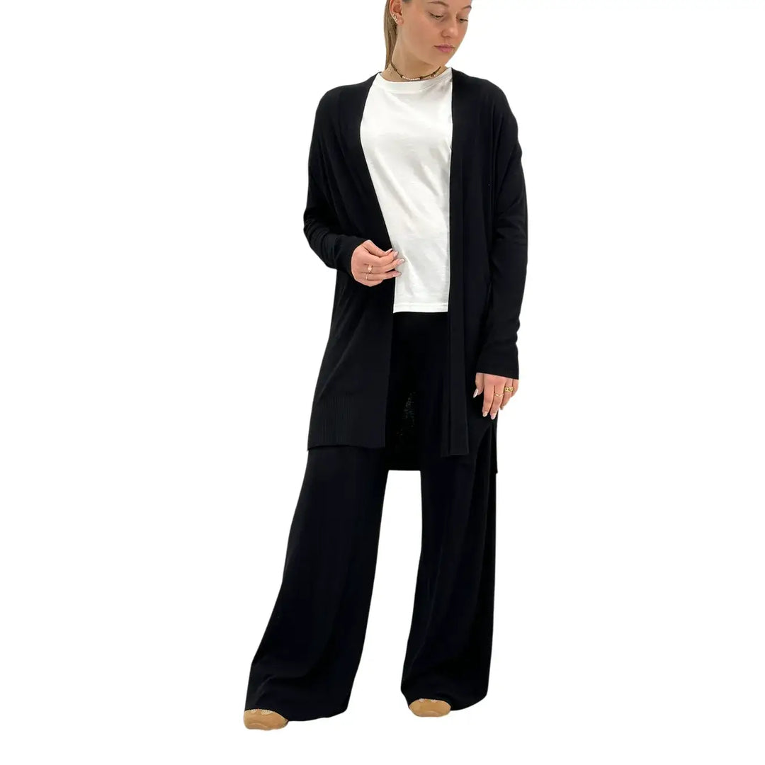 Kontatto, Cardigan, Donna, Tessuto Misto, Nero