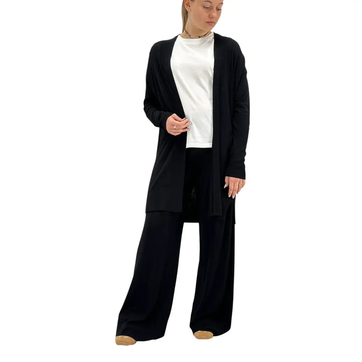 Kontatto, Cardigan, Donna, Tessuto Misto, Nero