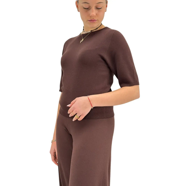 Kontatto, Maglia, Donna, Girocollo, Marrone