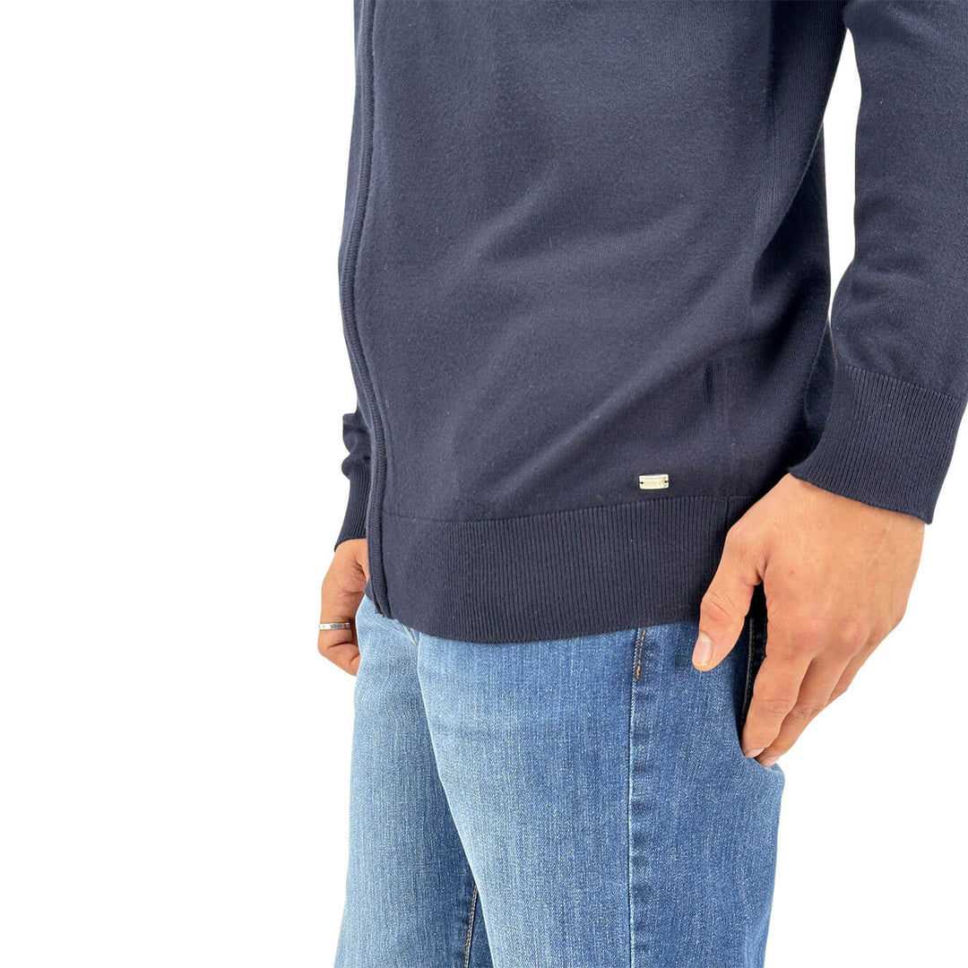 Markup, Maglia Zip, Uomo, Viscosa, Blu