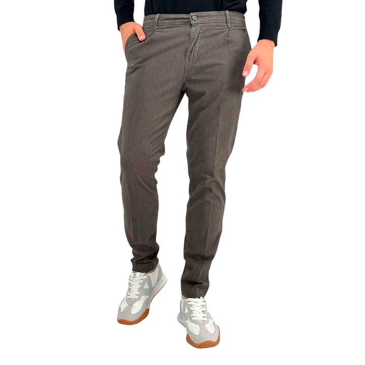 Moro Pantaloni Chino, Uomo, Regular Fit, Cotone, Grigio