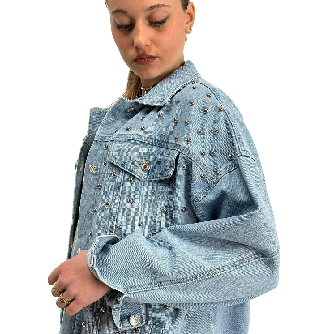 Bassini, Giubbotto Jeans, Donne, Cotone, Blu
