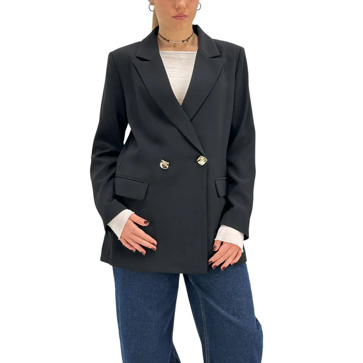 Koralline, Giacca, Doppio Petto, Poliestere, Nero