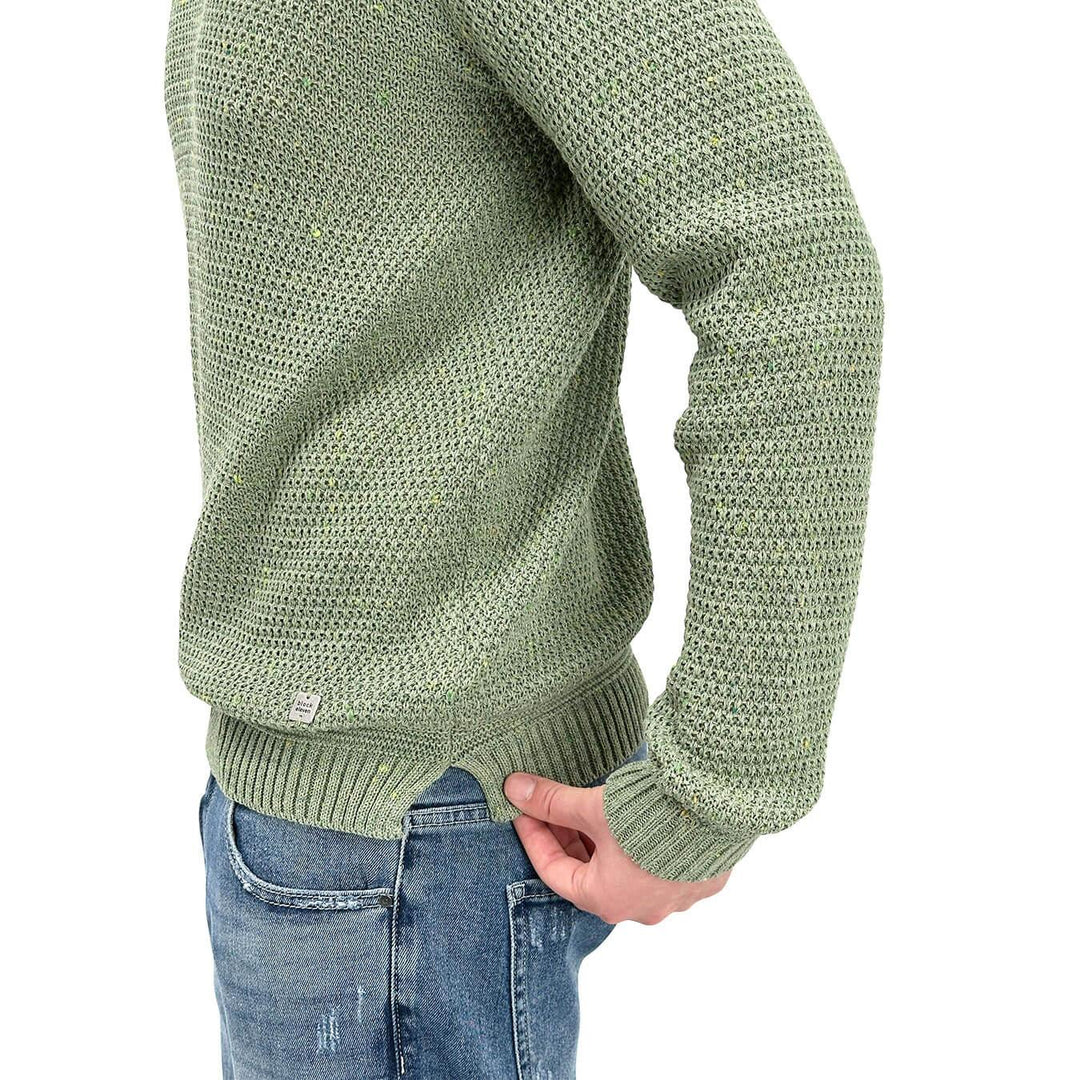 BL.11 Block Eleven Maglia Uomo, Girocollo, Chicco a Riso, Verde