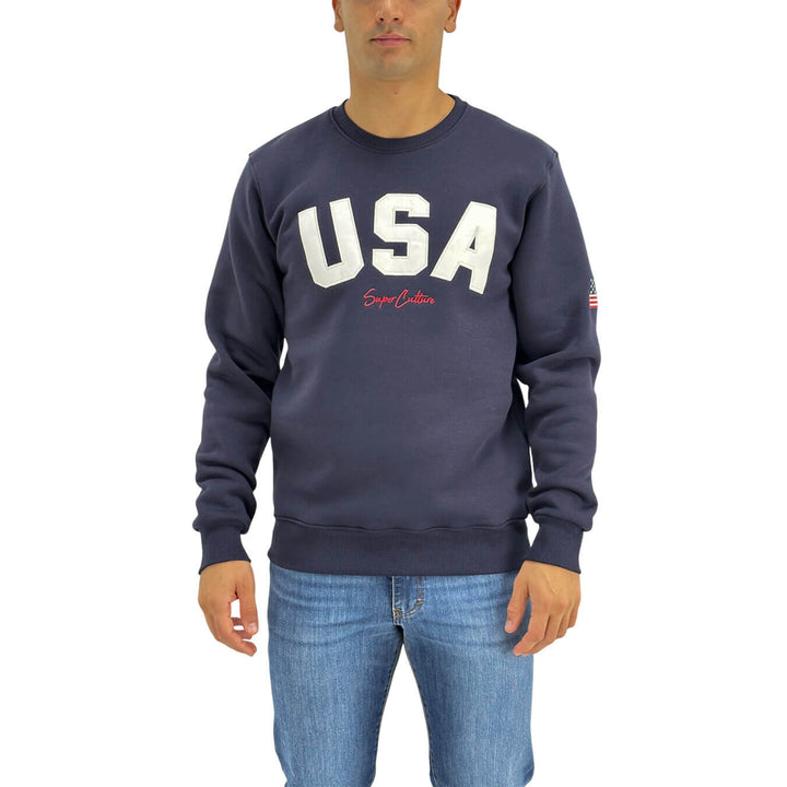 Superculture, Felpa, Uomo, Cotone, Blu