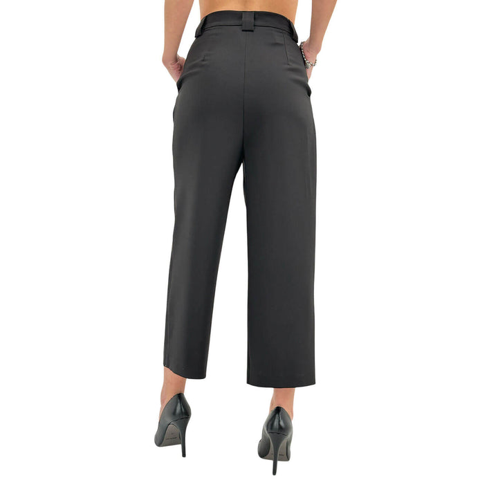 Relish Inkos Pantaloni Donna, Modello Capri, Vita Alta, Nero