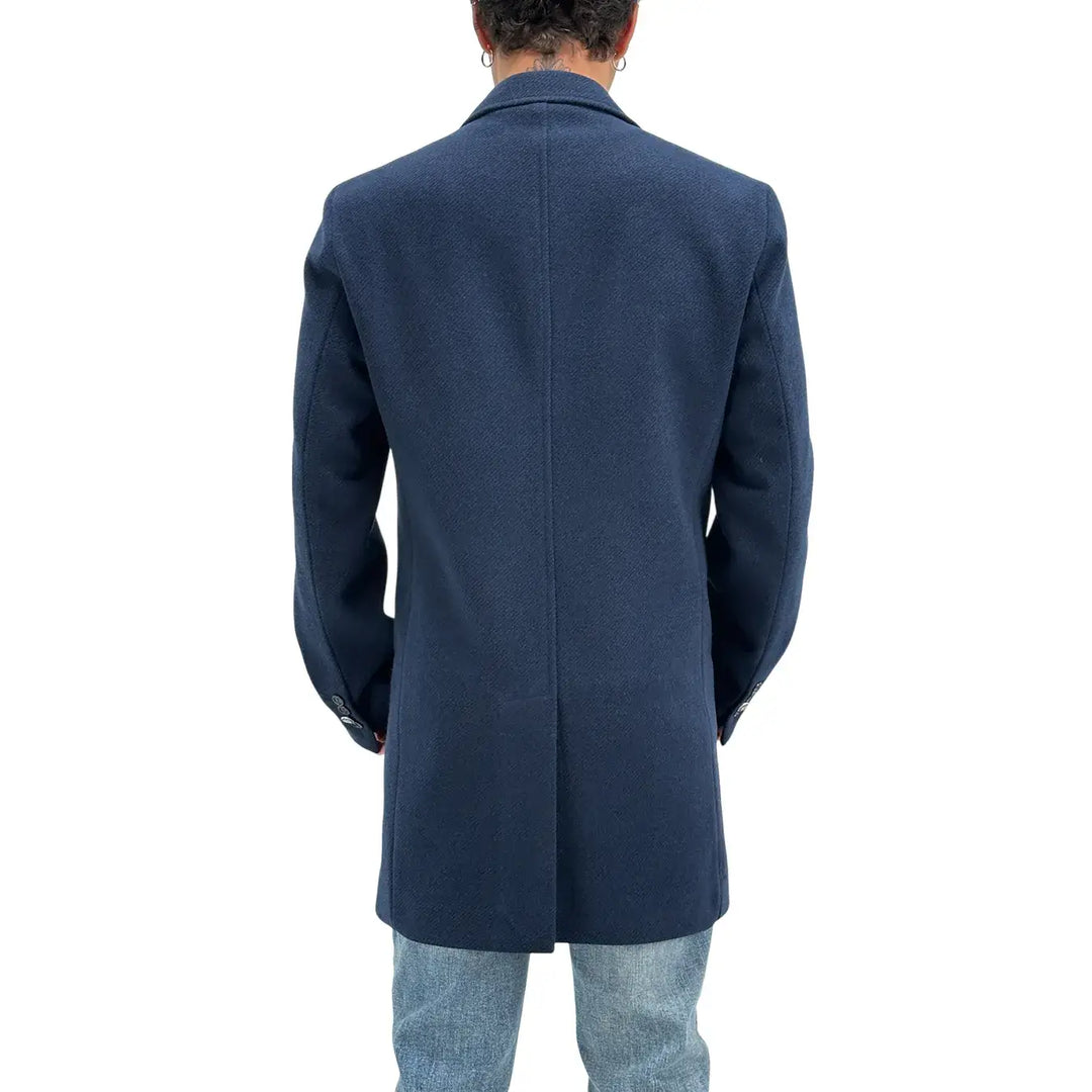 BL.11 Block Eleven, Cappotto, Monopetto, Uomo,  Misto Lana, Blu