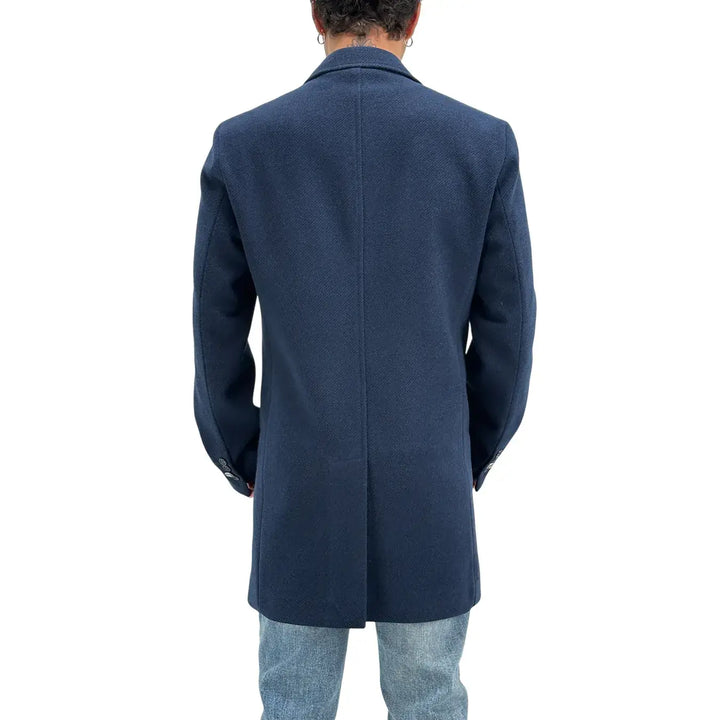 BL.11 Block Eleven, Cappotto, Monopetto, Uomo,  Misto Lana, Blu