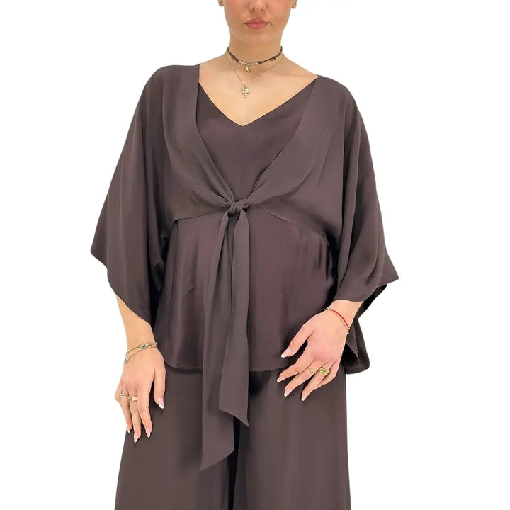 Ottod'Ame, Top, Donna, Tessuto Misto, Marrone