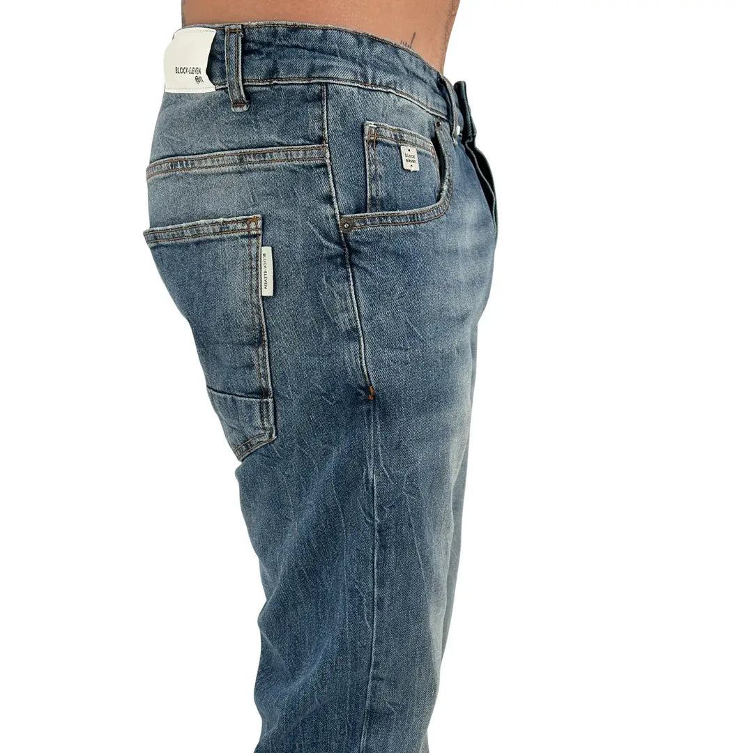 BL.11 Block Eleven, Jeans, Medio , Uomo, Cotone, Blu