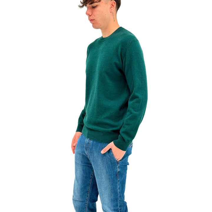 Refabrics Men's Sweater, Basic, Crewneck, Cashmere, Green