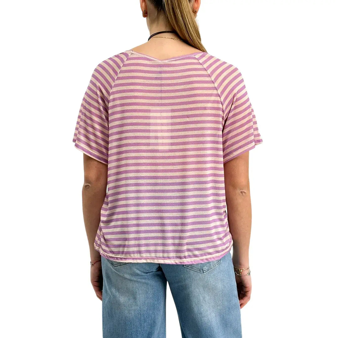 Bassini, Maglia a Righe, Donna, Rosa e Fucsia