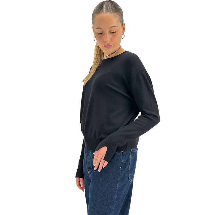 Koralline, Maglia, Donna, Tessuto Misto, Nero