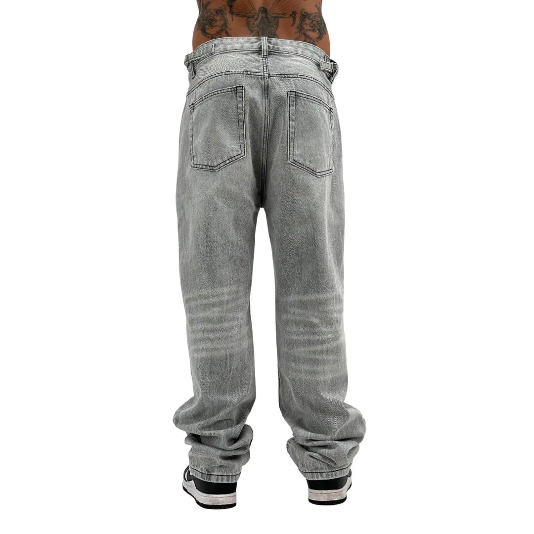 Rytual, Jeans, Straight Fit, Uomo, Cotone, Grigio