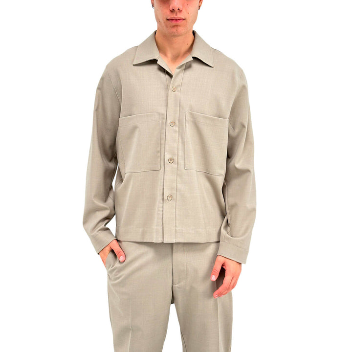 I'm Brian Men's Shirt, Casual, Classic Collar, Beige