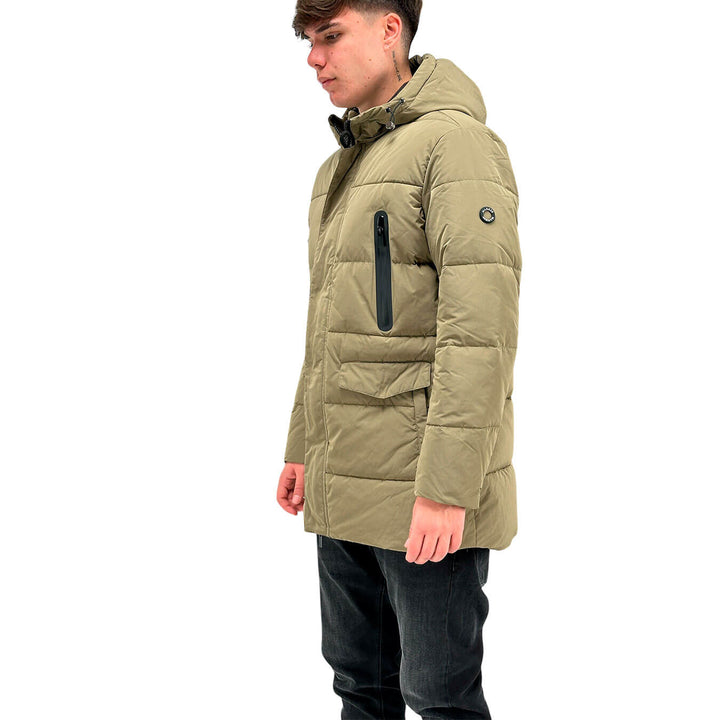 MarKup Giubbotto Uomo, Parka Trapuntato, Cappuccio, Beige